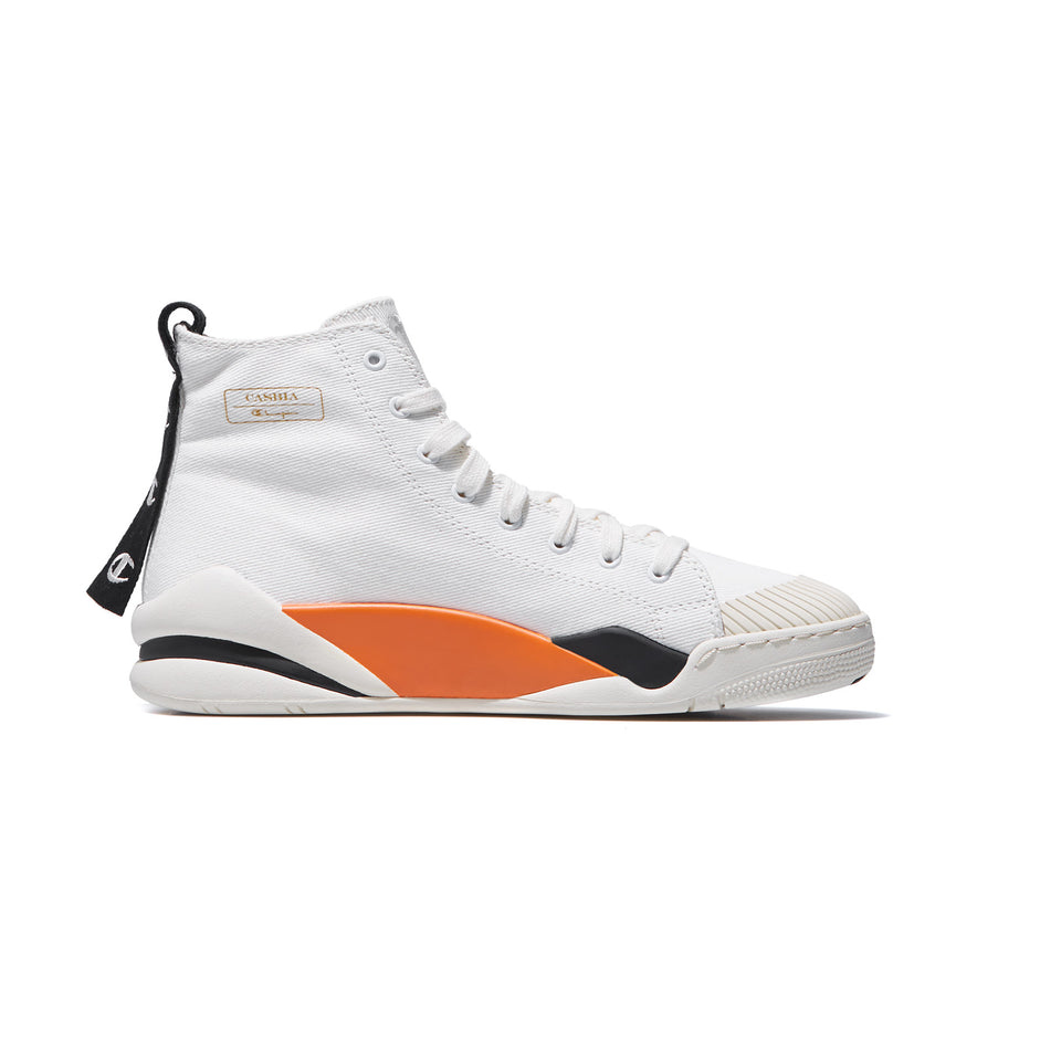 CASBIA X CHAMPION CENTURY SNEAKER OG CRUST WHITE BLACK ORANGE CANVAS